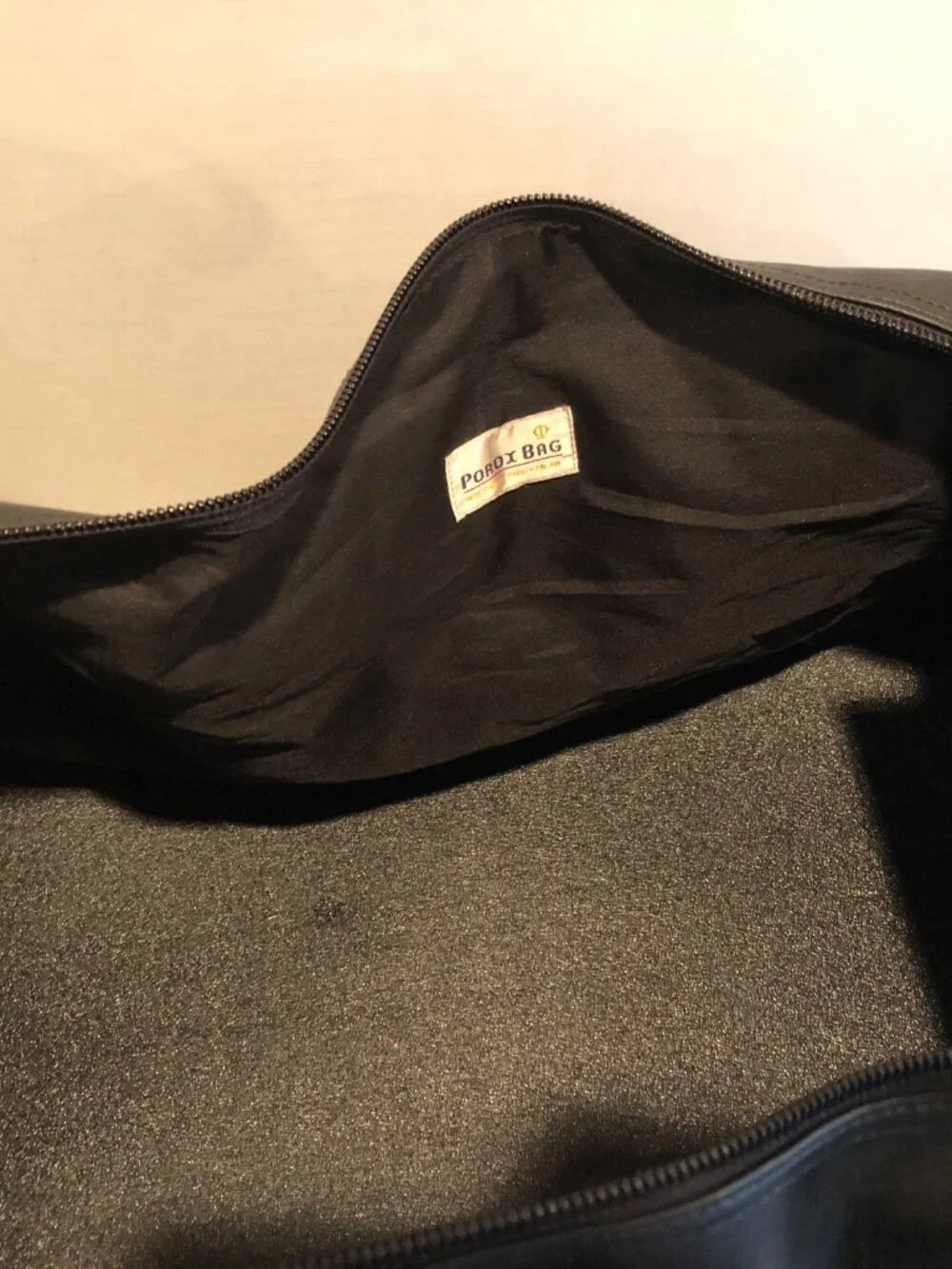 Porox Black Faux Leather Weekend Duffle Luggage Travel Bag #G4
